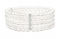 Preview: Elegantes Perlenarmband 4-reihig weiß rund 6-7 mm und Zirkonia, 19cm, Gaura Pearls, Estland